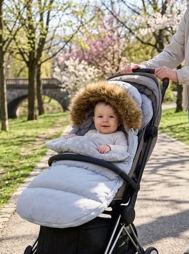 Baby winterfußsack grau 95x50 - grau,