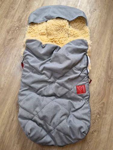 Grauer lammfell fußsack von - grauer,