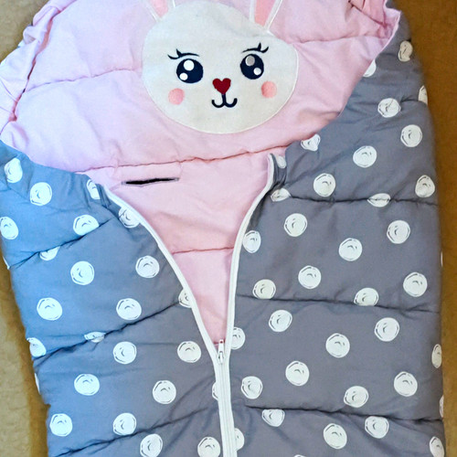 Kinderwagen fußsack grau rosa - kinderwagen-fußsack, grau/rosa